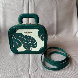 Kate Spade Monstera Leaves Traveler Trunk Crossbody Bag NWOT